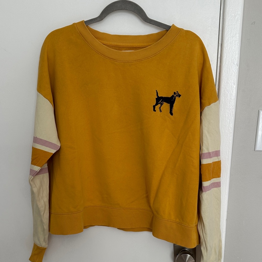 Anthropologie Maeve Mustard Yellow Knit Top